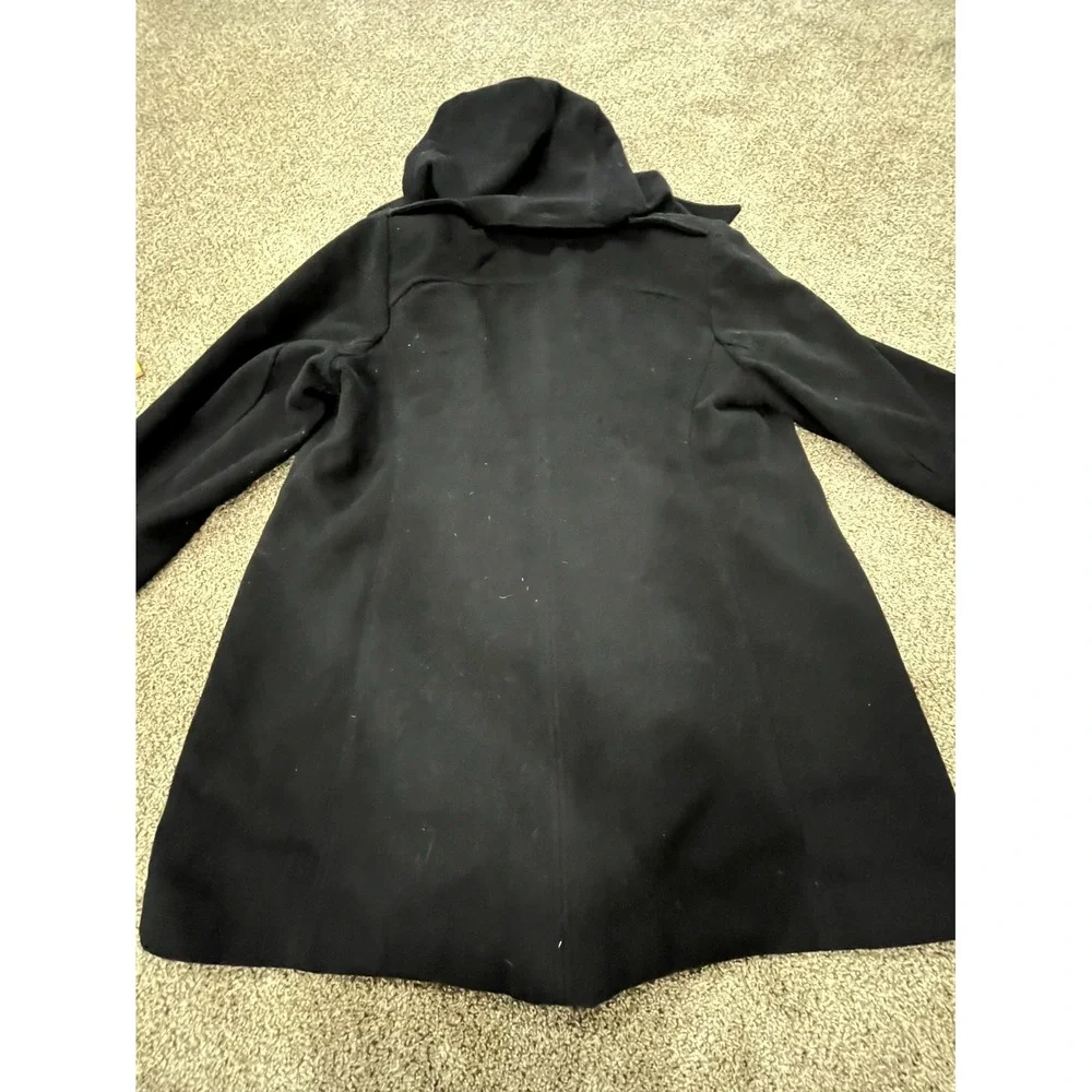 Michael Kors Pea Coat Womens 2X Black Lined Wool Blend Double Breasted Winter